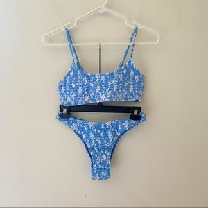 New | Shein | Floral Smocked Bikini Swimsuit